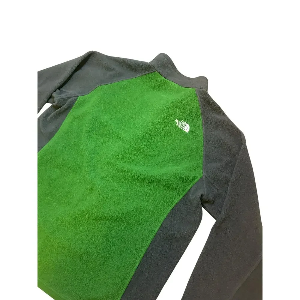 The North Face Men’s Full Zip Fleece Jacket- Green & Charcoal Grey- Size XL